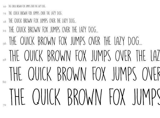 DK Running Hipster font waterfall